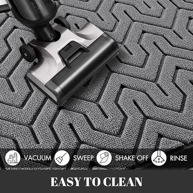 Yimobra 72x24 Indoor Outdoor Runner Rug, Heavy-Duty Entrance Mat for High Traffic Areas, Commercial Grade Welcome Door Mat, Easy Clean Grey