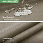 No Hook Shower Curtain with Snap-in Fabric Liner Set,Slub Textured Fabric Shower Curtains for Bathroom,Hotel Style Modern Shower Curtain,Water Repellent & Washable,71x77(75),Tan/Khaki