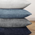 MIULEE Pack of 2 Decorative Throw Pillow Covers Soft Chenille Throw Pillows Solid Textured Cushion Covers for Couch Sofa Bedroom Living Room 20x20 Inch, Smoke Blue