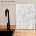 Kitchen Marble Stone Cutting Board - Marble Cutting & Charcuterie Board of 16 x 12 x 0.6 Inches, Non Slip Scratch Resistant Pastry Tray, Rectangular Serving & Chopping Slab for Countertop - White