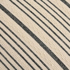 Black Pillow Covers Farmhouse Linen Throw Pillow Covers Striped Outdoor Decorative Square Throw Pillows for Couch Sofa Bed 16x16 in Pack of 2 Black and Cream