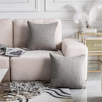 Home Brilliant Throw Pillow Covers 26x26 Euro Sham Covers Super Soft Striped Corduroy Decorative for Couch Bench Sofa Bedroom Patio Furniture, Set of 2, 26 x 26 inch, Ash Grey