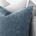 MIULEE Pack of 2 Decorative Throw Pillow Covers Soft Chenille Throw Pillows Solid Textured Cushion Covers for Couch Sofa Bedroom Living Room 20x20 Inch, Dark Grey Blue