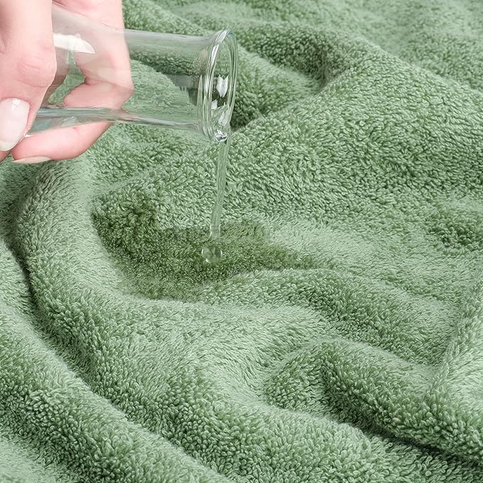 Cotton Paradise 100% Cotton 40x80 Oversized Bath Sheet, Extra Large Turkish Bath Towels for Bathroom, Sage Green Bathsheet