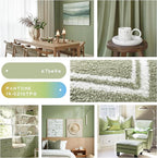 Tititex Luxury Sage Green Frame Line Bathroom Rug, 16x24 inch Extra Soft and Absorbent Microfiber Bath Rugs, Non-Slip Plush Shaggy Bath Carpet, Bath Mats for Bathroom Floor, Tub and Shower