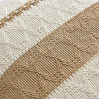 Fancy Homi Set of 2 Tan Neutral Decorative Throw Pillow Cover 16x16 Inch for Couch Bed Sofa, Aesthetic Modern Organic Farmhouse Boho Home Decor, Soft Cotton Cute Accent Macrame Woven Cushion Case