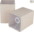 Square Lampshades Set of 2, Linen Lampshades L6.3"x W6.3" x H9.84" High, Easy Assembly Replacement Fabric Shades for Table Lamps Floor Lamps, Beige Color