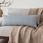 Foindtower Set of 2 Decorative Neutral Body Lumbar Throw Pillow Covers Vintage Accent Farmhouse Cushion Covers Floral Home Decor for Sofa Couch Chair Bedroom Living Room,14×36 Inch,Dusty Blue