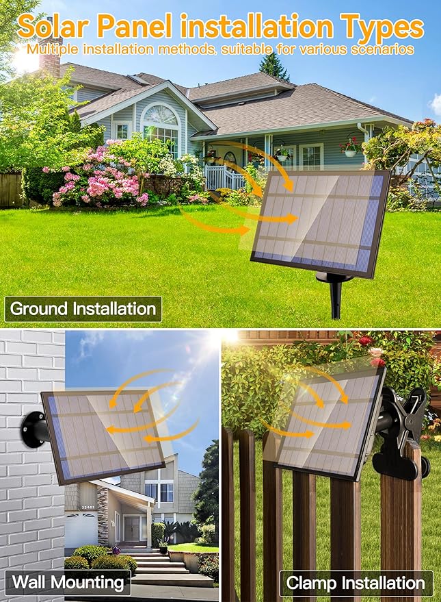 Ollny 15+1 LEDs ST38 Solar String Lights, 30 FT USB & Solar Dual Charging Outdoor String Lights, 3 Modes 5 Timers 10 Brightness 2200K Waterproof Patio Lights for Porch Garden Market Bistro Camping