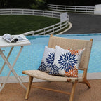 DFXSZ Blue Orange Outdoor Flower Pillow Covers 20x20 Inch Set of 2 White Colored Throw Pillows Outdoor Waterproof Decor for Living Room Sofa Patio Funiture Garden Floral Polyester pillow covers 002C20