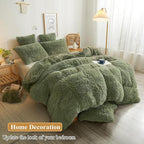 XeGe Faux Fur Fluffy Throw Pillowcases, Plush Shaggy Soft Furry Pillow Covers, Fuzzy Decorative Pillow Cases, Velvet Pillow Shams for Bed Couch Sofa Zipper Closure, Set of 2(Standard, Sage Green)