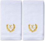 Decorative and Monogrammed Hand Towels for Bathroom Kitchen Makeup | Personalized Gift for Wedding-Bridal | Roman Font Custom Luxury Turkish Towel | Spa Collection, Oversized, 16 X 30 Inch, Set of 2