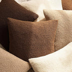 Foindtower Pack of 2, Curly Faux Fur Decorative Throw Pillow Covers Soft Fuzzy Plush Cushion Case with Zipper Cozy Pillowcase for Home Living Room Couch Bed Sofa 20 x 20 Inch,Dark Bronze