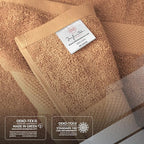 Infinitee Xclusives Luxury 100% Cotton Towel Set – 8 Piece Bathroom Towel Set (2 Bath Towels, 2 Hand Towels, 4 Washcloths) – Soft & Absorbent Towels for Bathroom (Cosmic Sand)