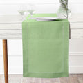 D'Moksha Homes Linen Sage Green Table Runner 72 Inches Long - 100% Pure Linen Hemstitch Table Runner 14 x 72 Inch for Dresser, Dining, Fall, Autumn and Halloween - Classic Hemstitch