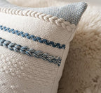 Boho Throw Pillow Covers 18x18 Inch Set of 2, Blue Textured Decorative Couch Pillow Cases for Farmhouse Home Decor, Accent Cushion Cover for Sofa, Bed, Living Room, Bedroom