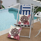 DFXSZ Red Brown Flower Pillow Covers 16x16 Inch Set of 2 White Gray Colored Throw Pillows Outdoor Waterproof Decor for Living Room Sofa Patio Funiture Garden Floral Polyester Pillow Covers 002L16