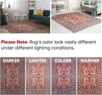 Keen Home Design 2x10 Rug - Machine Washable Runner Rug with Non-Slip Backing, Ideal for Hallway, Entryway, Kitchen, Laundry Room - Vintage, Easy Clean, Durable, Low Pile - (2'6" x 10')