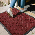 Yimobra Large Door Mat 36x24, All-Season Waterproof Doormat Outdoor Entrance, Heavy Duty Non-Slip Outside Door Mat for Garage Patio Proch Entryway Indoor, Easy Clean, Red