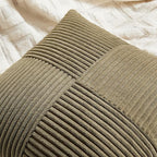 Fancy Homi 2 Packs Olive Green Lumbar Decorative Throw Pillow Covers 14x24 Inch for Couch Bed, Farmhouse Boho Home Decor, Soft Striped Corduroy Rectangle Accent Cushion Case 35x60 cm