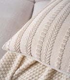 Boho Lumbar Pillow Covers 14x36 Long, Farmhouse Decorative Couch Pillow Cases, Beige Accent Pillows of Bed, Sofa Bedroom Living Room Home Decor Cushion Cover, Pack of 1