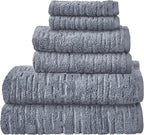 SKL Home CloudSoft Cotton Luxury 4-Piece Washcloth Set, Smoke Blue