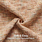 HAUSSY Rust Throw Pillow Covers 16x16 Set of 2 Chenille Tweed Textured Decorative Couch Lumbar Pillow Covers Neutral Modern Pillow Cases for Sofa Bed Living Room Decor