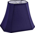GO&SO Square Lamp Shade Blue Cut Corner Octagonal Lampshade Replacement, 8x14x11 Inch for Medium Table Lamps and Floor Lamp,Natural Faux Silk Modern Handcrafted, Easy Assembly Required (Single)