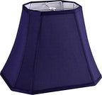 GO&SO Square Lamp Shade Blue Cut Corner Octagonal Lampshade Replacement, 8x14x11 Inch for Medium Table Lamps and Floor Lamp,Natural Faux Silk Modern Handcrafted, Easy Assembly Required (Single)