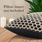 Boho Living Jada Premium Woven Design, Living Room Décor, Decorative Throw, (1) 12" x 20" Pillow Cover, Black