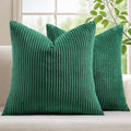 Mecatny Christmas Decorative Corduroy Throw Pillow Covers 20x20 Set of 2 for Sofa Living Room, Soft Neutral Boho Couch Pillow Covers for Home Decor, Green