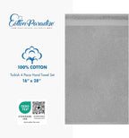 Cotton Paradise Hand Towels for Bathroom, 100% Cotton Turkish 4 Piece Hand Towel Set, Soft Absorbent Face Towels, Light Gray Hand Towels