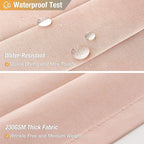 Jubilantex Folding Linen Shower Curtain for Bathroom Pink Waterproof Shower Curtain 1 Panel with 14 Metal Grommets and 1 Tie Back for Hotel,70"x70"