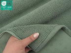 American Soft Linen Bath Rug, 17 in 24 in 100% Cotton Bath Mats Rugs for Bathroom, Slip Reducer Washable Shaggy Form Area Rugs, Sage Green Bath Rug