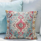 Snycler Boho Throw Pillow Covers 26x26 inch Set of 2 Boho Rug Carpet Double Sided Pattern Cotton Soft Pillow Case Cushion Cover Pillowcase for Couch Sofa Bed Decorative (Rose Red)