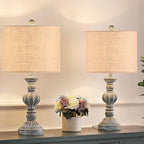 GO&SO Set of 2 Lamp Shades for Table Lamps Floor Lamps Rustic Brown Drum Lampshades- 13" Top x 13" Bottom x 10" High (Spider) Natural Burlap - Medium Lampshades Modern -Farmhouse Assembly Required