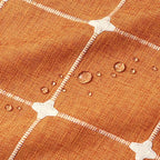 MitoVilla Orange Boho Extra Long Shower Curtain 72 x 84, Modern Farmhouse 84 inch XL Polyester Linen Texture Tassel Fabric Shower Curtain Set with Hooks for Cottagecore Country Bathroom Decor