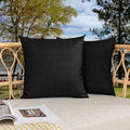 Kevin Textile Pack of 2 Outdoor Waterproof Pillow Covers Checkered Decorative Cushions Sham Throw Pillowcases Shell for Patio Tent Garden Couch Bed Sofa 22x22 Inch Black
