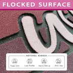 Bulijojo Purplish Red Entrance Door Mat Large 17 x 30 Inch Entry Way Doormat Pink Front Door Rug Outdoor Heavy Duty Welcome Mat, Non Slip Rubber Back Low Profile