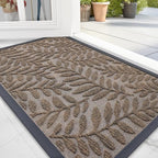 OLANLY Door Mat Indoor Outdoor Entrance, 29.5x17, Waterproof All-Weather All-Season Doormat, Sturdy Natural Rubber, Stain and Fade Resistant, Low Profile, Easy Clean Patio Entryway Mat, Brown