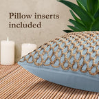 Boho Living Jada Decorative Throw, (2) 20" x 20" Pillow Covers with Insert, Light Blue 2 Count