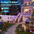 1500LED Christmas Lights Outdoor Use, 470ft 12 Modes Red Blue and White LED String Lights with Timer Dimmable, Waterproof Christmas Tree Lights for Xmas Patio Yard Fence Balcony Garden Decor