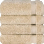 Cotton Paradise Hand Towels for Bathroom, 100% Cotton Turkish 4 Piece Hand Towel Set, Soft Absorbent Face Towels, Beige Hand Towels