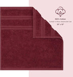 American Soft Linen Luxury Washcloths for Bathroom, 600 GSM 100% Cotton 4 Piece Turkish Wash Cloth Set, 13x13 in Soft Rags for Body and Face, Bordeaux Washcloths