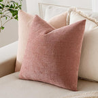 MIULEE Pack of 2 Decorative Throw Pillow Covers Soft Chenille Throw Pillows Solid Textured Cushion Covers for Spring Valentine's Day Couch Sofa Bedroom Living Room 18x18 Inch, Blush Pink