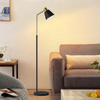Dimmable Black Vintage Floor Lamps for Living Room Sofa Corner Bedroom Bedside Office,Unique Adjustable Standing Tall Reading Lights with Bright 12W LED Bulb, Modern Industrial Minimalist Home Decor