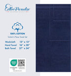 Cotton Paradise 6 Piece Towel Set 100% Cotton Soft Absorbent Turkish Towels for Bathroom 2 Bath Towels 2 Hand Towels 2 Washcloths, Navy Blue Towel Set