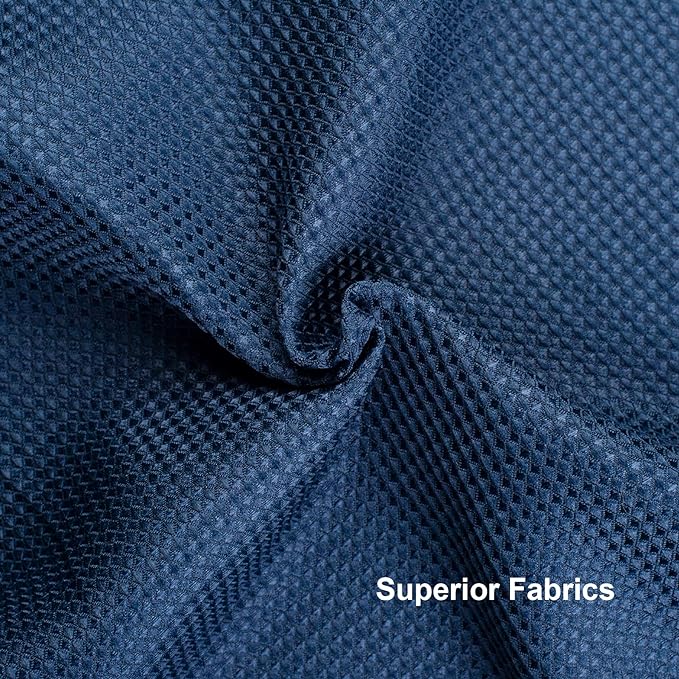 AmazerBath Waffle Shower Curtain, Navy Blue Fabric Shower Curtain with Waffle Weave, Heavy Duty Hotel Quality, 72 x 72 Inches