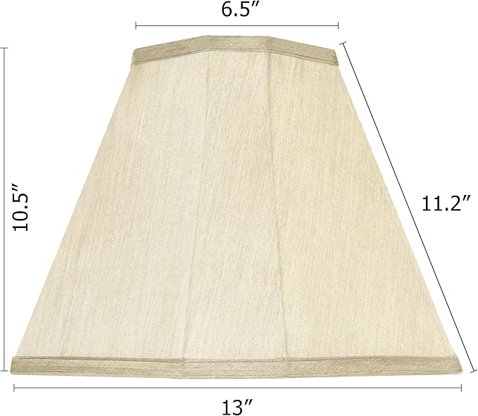 GO&SO Gold Bell Lamp Shades Set of 1 Fabric Lampshade, 6.5"Top x 13"Bottom x 11.2"Slant Height x 10.5''Vertical Height,(Spider) Modern Lamp Shade For Table & Floor Lamp Shade Replacement,Easy Assembly