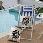 DFXSZ Black Brown Outdoor Pillow Covers 18x18 Inch Set of 2 White Gray Flower Throw Pillows Farmhouse Outdoor Modern Floral Polyester Square Cushion Case Decor for Patio Funiture Garden 002B18